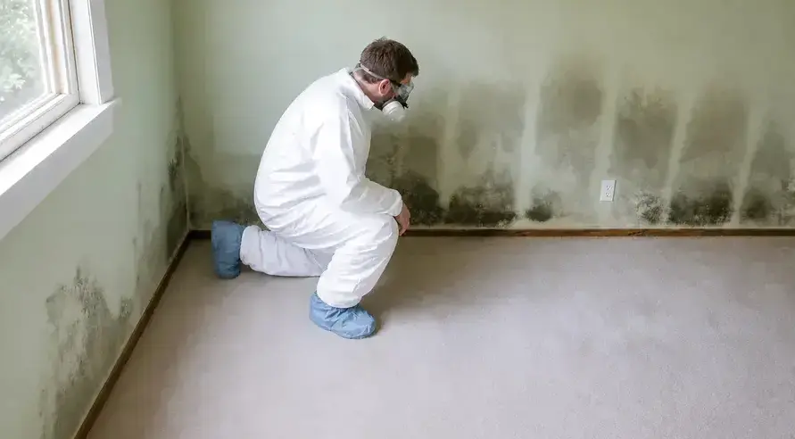 Fields Mold Remediation technician performing Mold Removal in a San Ramon, CA home